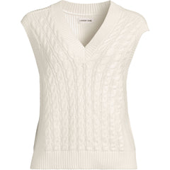 Women's Plus Size Drifter Modern Cable V Neck Vest Sweater