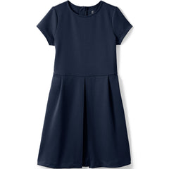 Girls Short Sleeve Ponte Dress Top of Knee