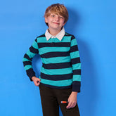 Boys Husky Long Sleeve Collared Rugby Shirt