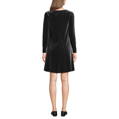 Women's Knit Velvet Square Neck Dress