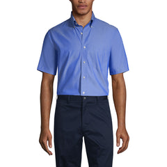School Uniform Men's Short Sleeve No Iron Pinpoint Dress Shirt