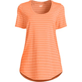Women's Plus Size Short Sleeve Power Performance Scoop Neck Curved Hem Tunic Tee