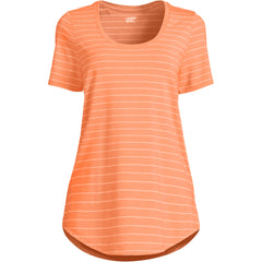 Women's Plus Size Short Sleeve Power Performance Scoop Neck Curved Hem Tunic Tee