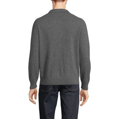 Men's Long Sleeve Cashmere Sweater Polo