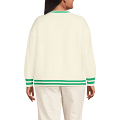 Women's Plus Size Drifter Varsity Vneck Sweater with Crest