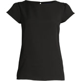Women's Petite Short Sleeve Crepe Tulip Sleeve Blouse
