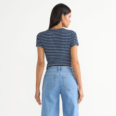 Women's Drapey Rib Fitted Short Sleeve T-Shirt