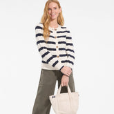 Women's Petite Drifter Classic Cable Crew Neck Cardigan Sweater