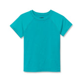 Girls Chlorine Resistant Short Sleeve Magic Print Swim Rash Guard