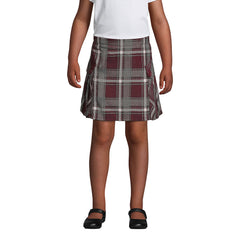 School Uniform Girls Plus Side Pleat Plaid Skort Above the Knee