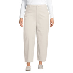 Women's Plus Size Corduroy High Rise Barrel Leg Ankle Pants