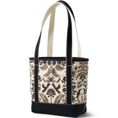 Medium Print 5 Pocket Open Top Long Handle Canvas Tote Bag
