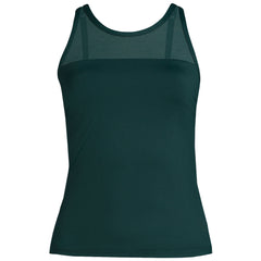 Women's Plus Size Chlorine Resistant Smoothing Control Mesh High Neck Tankini Swimsuit Top