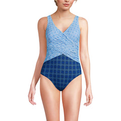Women's D-Cup SlenderSuit Wrap One Piece Swimsuit