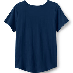 Girls Short Sleeve Curved Hem Graphic Tee Shirt