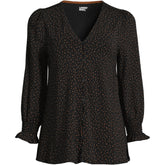 Women's 3/4 Sleeve Lightweight Jersey Button Front Top