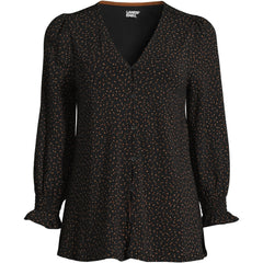 Women's 3/4 Sleeve Lightweight Jersey Button Front Top