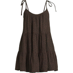 Women's Petite Oversized Cotton Gauze Tiered Mini Cover-up Dress