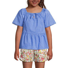 Girls Flutter Sleeve Tiered Peasant Top