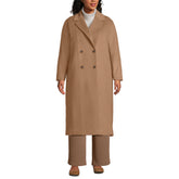 Women's Plus Size Insulated Double Breasted Wool Coat