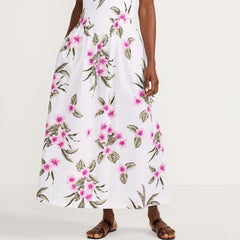 Women's Petite Poplin Pull On Maxi Skirt