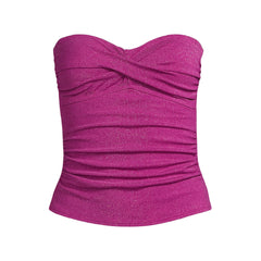 Women's Shine Wrap Bandeau Tankini Swimsuit Top