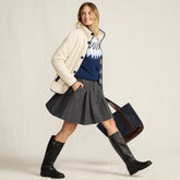 Women's Brushed Flannel Pleated Mini Skirt