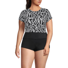 Women's Plus Size Tugless Cap Sleeve Midkini Top