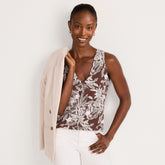 Women's Petite Lightweight Jersey Blouson Vneck Tank