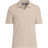 Men's Short Sleeve Cotton Linen Polo