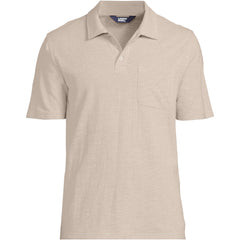 Men's Short Sleeve Cotton Linen Polo