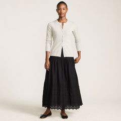 Women's Voile Tiered Eyelet Maxi Skirt