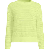 Women's Cotton Blend Pointelle Crew Neck Sweater