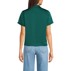 Women's Satin Short Sleeve Shirt