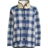 Women's Plus Size Sherpa Fleece Reversible Mixed Media Long Jacket