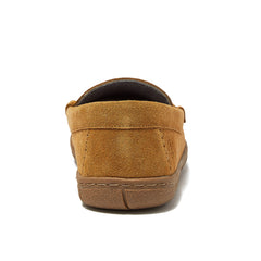 Men's Flannel Lined Suede Slip On Moccasin Slippers