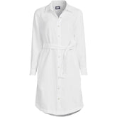 Women's Plus Size Long Sleeve Linen Shirt Dress