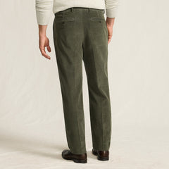 Men's Corduroy Comfort Waist Classic Fit Pleated Front Pant