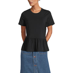 Women's Short Sleeve Lightweight Jersey Crew Neck Peplum Tee