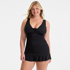 Women's Plus Size SlenderSuit Grecian Mini Swim Dress