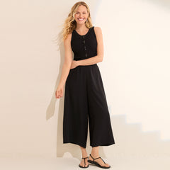 Women's Drapey Rib Fitted Henley Tank Top
