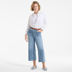 Women's Plus Size Recover Denim High Rise Wide Leg Crop Jeans