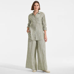 Women's Linen High Rise Palazzo Pants - Set Bottom