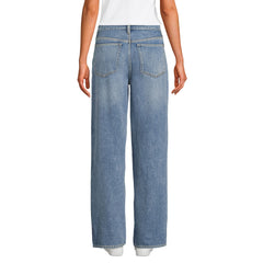 Women's Petite Rigid Denim Mid Rise Baggy Jeans