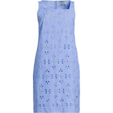 Women's Plus Size Sleeveless Eyelet Shift Above the Knee Dress