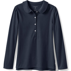 Girls Long Sleeve Peter Pan Collar Polo Shirt