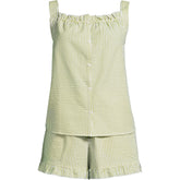 Women's Plus Size Seersucker 2 Piece Pajama Set - Tank and Shorts