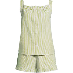 Women's Seersucker 2 Piece Pajama Set - Tank and Shorts