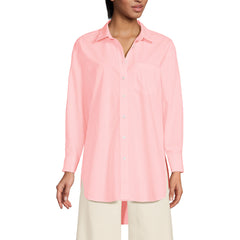 Women's Poplin Oversized Button Down Shirt