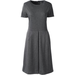 Women's Short Sleeve Ponte Dress Top of Knee